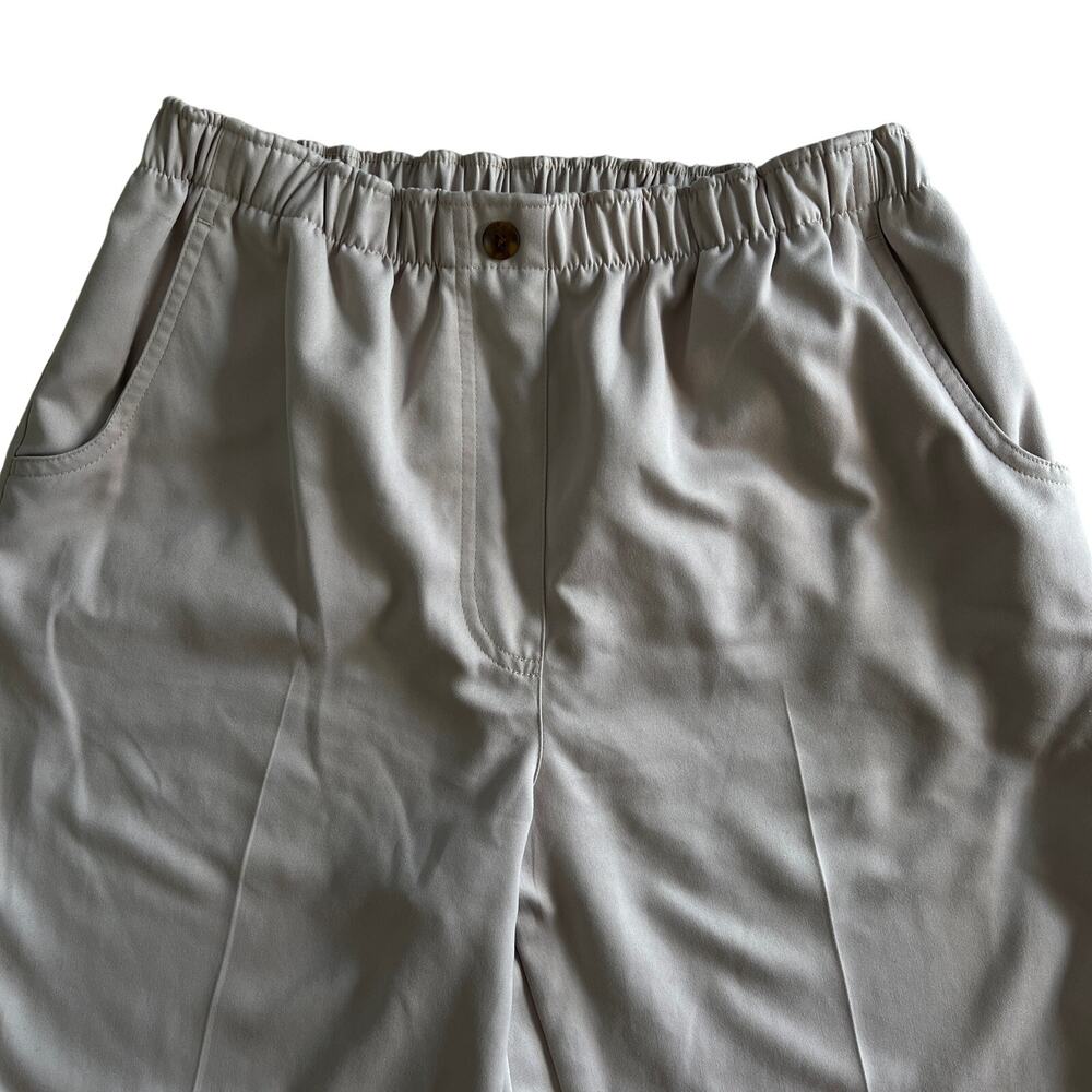 ALA Beige Elastic Waist Straight Leg Pants womens Size 8 - Picture 3 of 9